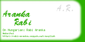 aranka rabi business card